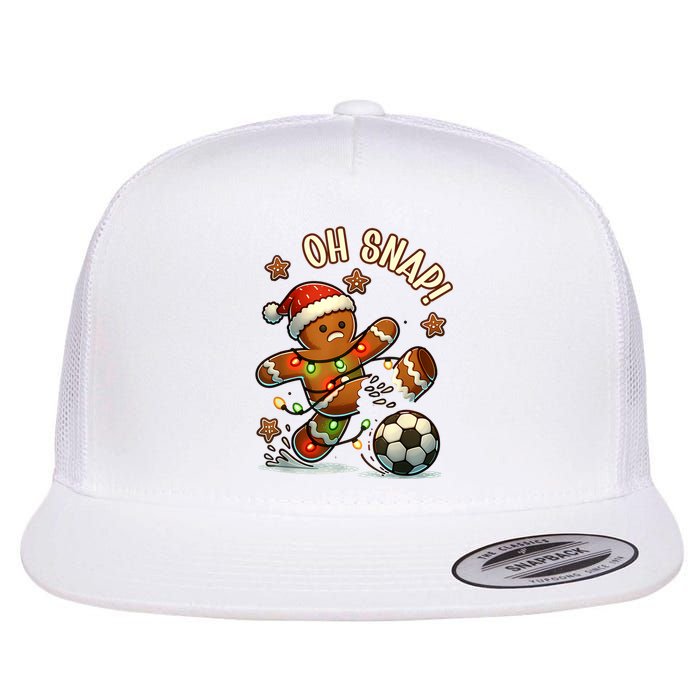 Oh Snap Gingerbreadman Christmas Soccer Flat Bill Trucker Hat