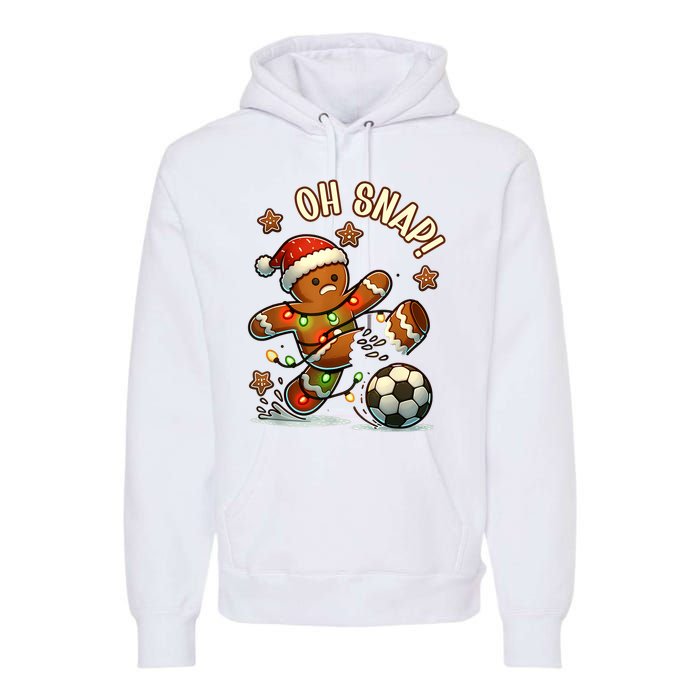 Oh Snap Gingerbreadman Christmas Soccer Premium Hoodie