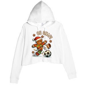 Oh Snap Gingerbreadman Christmas Soccer Crop Fleece Hoodie