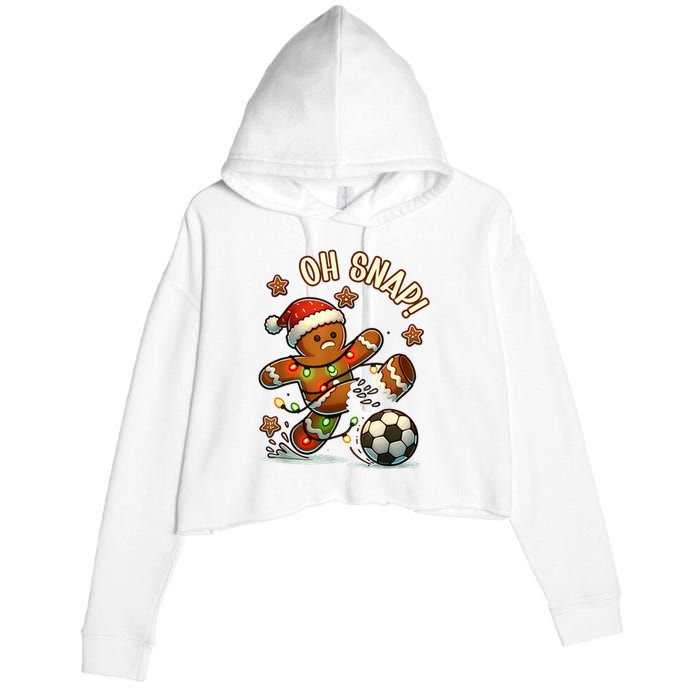 Oh Snap Gingerbreadman Christmas Soccer Crop Fleece Hoodie