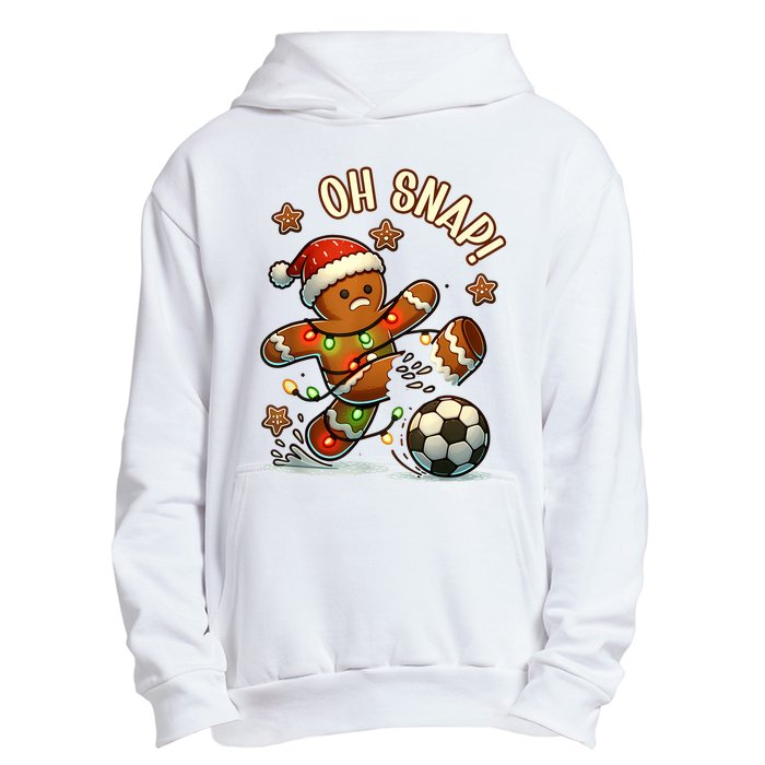 Oh Snap Gingerbreadman Christmas Soccer Urban Pullover Hoodie