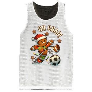 Oh Snap Gingerbreadman Christmas Soccer Mesh Reversible Basketball Jersey Tank