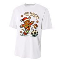 Oh Snap Gingerbreadman Christmas Soccer Performance Sprint T-Shirt