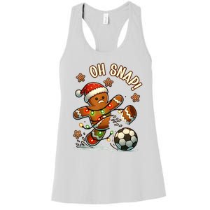 Oh Snap Gingerbreadman Christmas Soccer Women's Racerback Tank