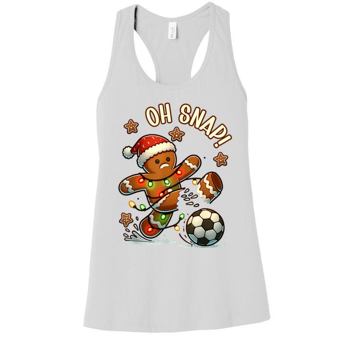 Oh Snap Gingerbreadman Christmas Soccer Women's Racerback Tank