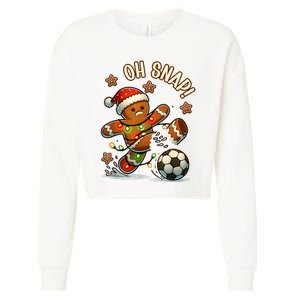 Oh Snap Gingerbreadman Christmas Soccer Cropped Pullover Crew