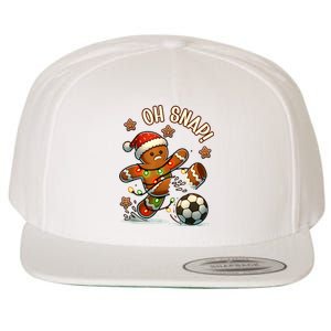 Oh Snap Gingerbreadman Christmas Soccer Wool Snapback Cap