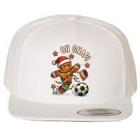 Oh Snap Gingerbreadman Christmas Soccer Wool Snapback Cap