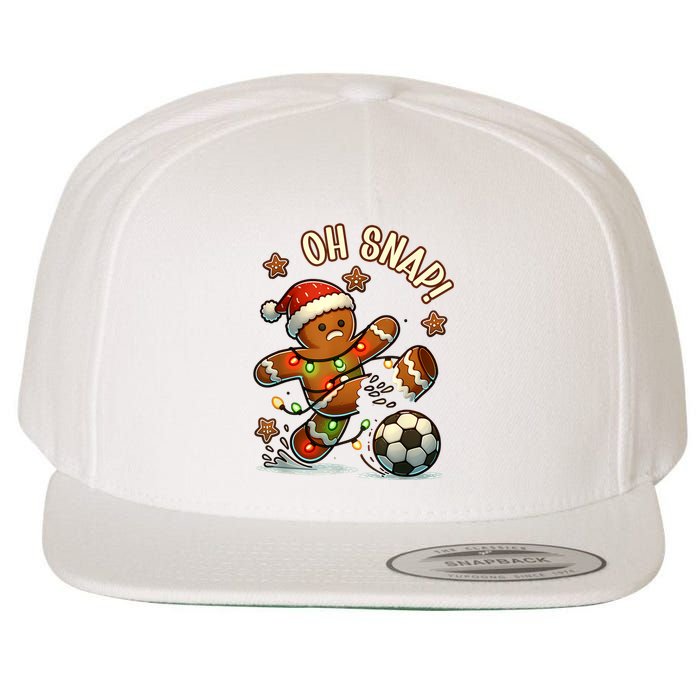 Oh Snap Gingerbreadman Christmas Soccer Wool Snapback Cap