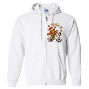 Oh Snap Gingerbreadman Christmas Soccer Full Zip Hoodie