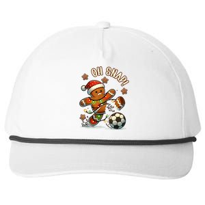 Oh Snap Gingerbreadman Christmas Soccer Snapback Five-Panel Rope Hat