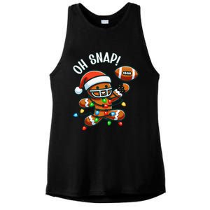 Oh Snap Gingerbreadman Christmas Football Ladies PosiCharge Tri-Blend Wicking Tank