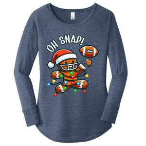 Oh Snap Gingerbreadman Christmas Football Women's Perfect Tri Tunic Long Sleeve Shirt