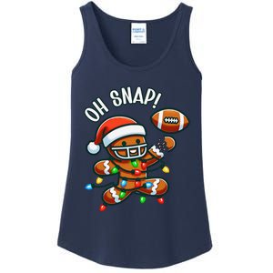 Oh Snap Gingerbreadman Christmas Football Ladies Essential Tank