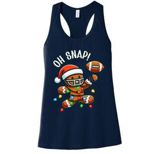 Oh Snap Gingerbreadman Christmas Football Women's Racerback Tank