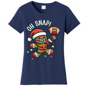 Oh Snap Gingerbreadman Christmas Football Women's T-Shirt