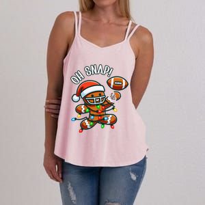 Oh Snap Gingerbreadman Christmas Football Women's Strappy Tank