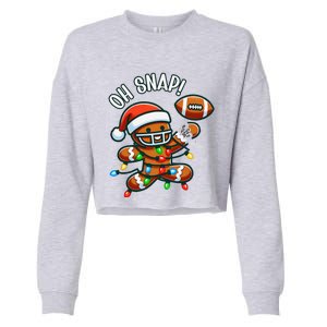 Oh Snap Gingerbreadman Christmas Football Cropped Pullover Crew