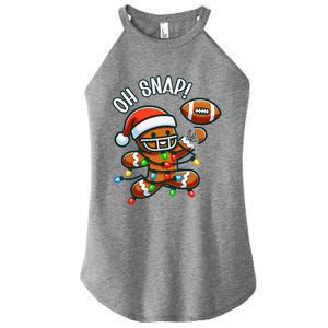 Oh Snap Gingerbreadman Christmas Football Women's Perfect Tri Rocker Tank