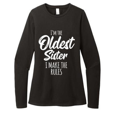 Oldest Sister Gift I Make The Rules Funny Matching Sibling Funny Gift Womens CVC Long Sleeve Shirt