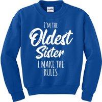 Oldest Sister Gift I Make The Rules Funny Matching Sibling Funny Gift Kids Sweatshirt