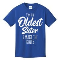 Oldest Sister Gift I Make The Rules Funny Matching Sibling Funny Gift Kids T-Shirt