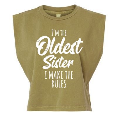 Oldest Sister Gift I Make The Rules Funny Matching Sibling Funny Gift Garment-Dyed Women's Muscle Tee