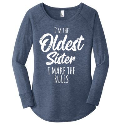 Oldest Sister Gift I Make The Rules Funny Matching Sibling Funny Gift Women's Perfect Tri Tunic Long Sleeve Shirt