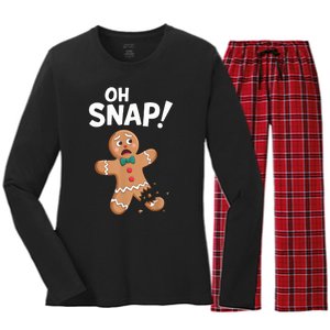 Oh Snap Gingerbread Man Adult Women Costume Women's Long Sleeve Flannel Pajama Set 