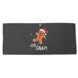 Oh Snap Gingerbread Man Cute Christmas Cookie Baking Team Large Microfiber Waffle Golf Towel