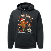 Oh Snap Gingerbreadman Christmas Soccer Performance Fleece Hoodie