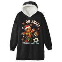 Oh Snap Gingerbreadman Christmas Soccer Hooded Wearable Blanket