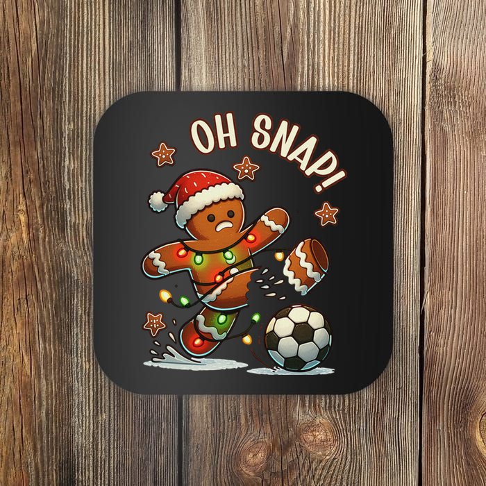 Oh Snap Gingerbreadman Christmas Soccer Coaster