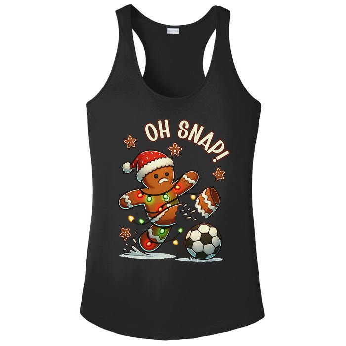 Oh Snap Gingerbreadman Christmas Soccer Ladies PosiCharge Competitor Racerback Tank