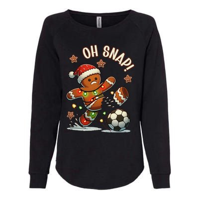 Oh Snap Gingerbreadman Christmas Soccer Womens California Wash Sweatshirt