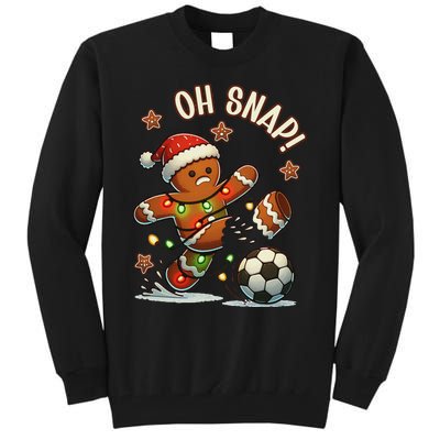 Oh Snap Gingerbreadman Christmas Soccer Tall Sweatshirt