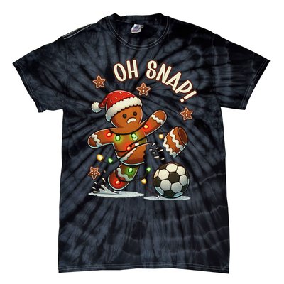 Oh Snap Gingerbreadman Christmas Soccer Tie-Dye T-Shirt