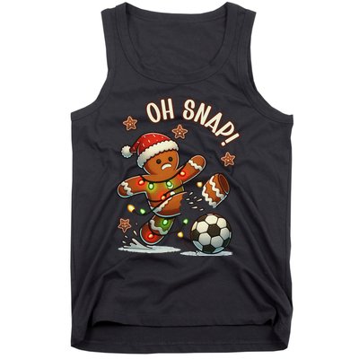 Oh Snap Gingerbreadman Christmas Soccer Tank Top