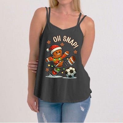 Oh Snap Gingerbreadman Christmas Soccer Women's Strappy Tank