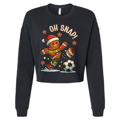 Oh Snap Gingerbreadman Christmas Soccer Cropped Pullover Crew