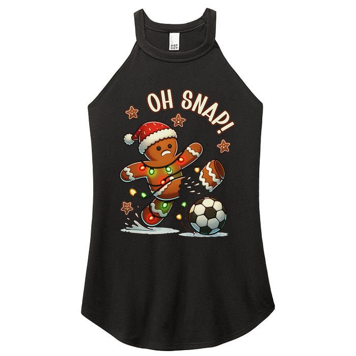 Oh Snap Gingerbreadman Christmas Soccer Women's Perfect Tri Rocker Tank