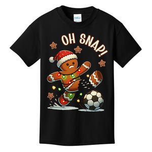 Oh Snap Gingerbreadman Christmas Soccer Kids T-Shirt