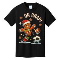 Oh Snap Gingerbreadman Christmas Soccer Kids T-Shirt