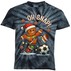 Oh Snap Gingerbreadman Christmas Soccer Kids Tie-Dye T-Shirt