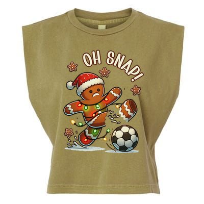 Oh Snap Gingerbreadman Christmas Soccer Garment-Dyed Women's Muscle Tee