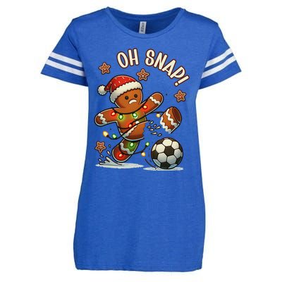 Oh Snap Gingerbreadman Christmas Soccer Enza Ladies Jersey Football T-Shirt