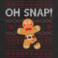 Oh Snap Gingerbread Ugly Christmas Funny 7 Panel Mesh Trucker Snapback Hat