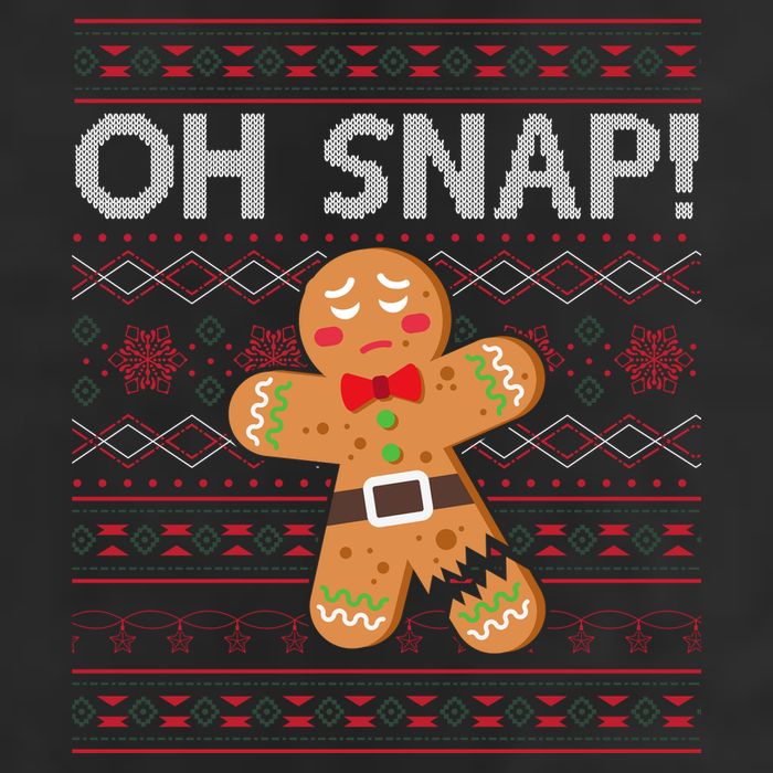 Oh Snap Gingerbread Ugly Christmas Funny 7 Panel Mesh Trucker Snapback Hat
