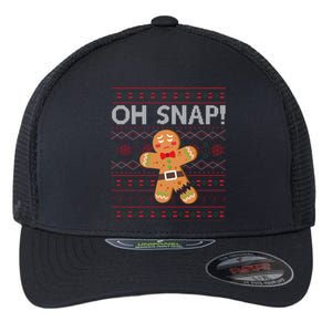 Oh Snap Gingerbread Ugly Christmas Funny Flexfit Unipanel Trucker Cap