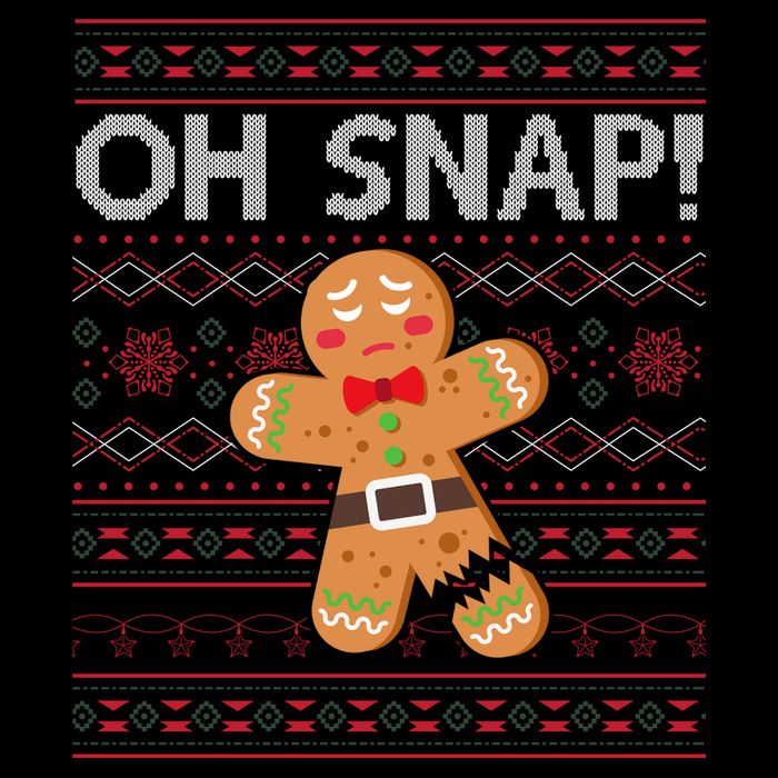 Oh Snap Gingerbread Ugly Christmas Funny 16 in Basic Backpack
